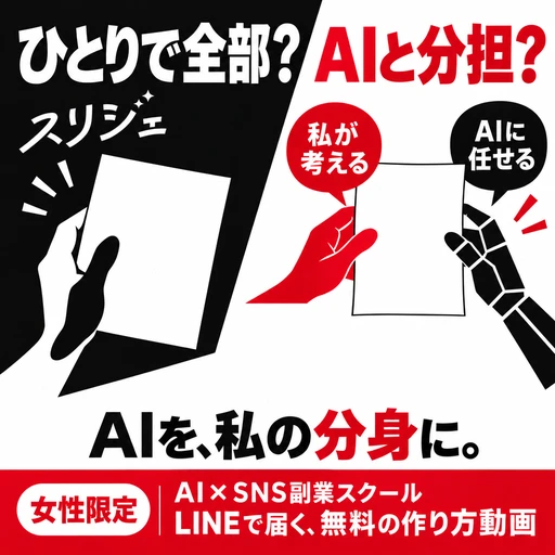 スリジェの広告バナー：ひとりで全部？ AIと分担？