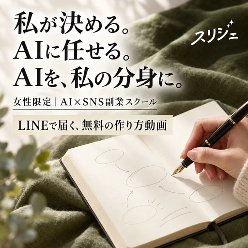 スリジェの広告バナー：私が決める。 AIに任せる。