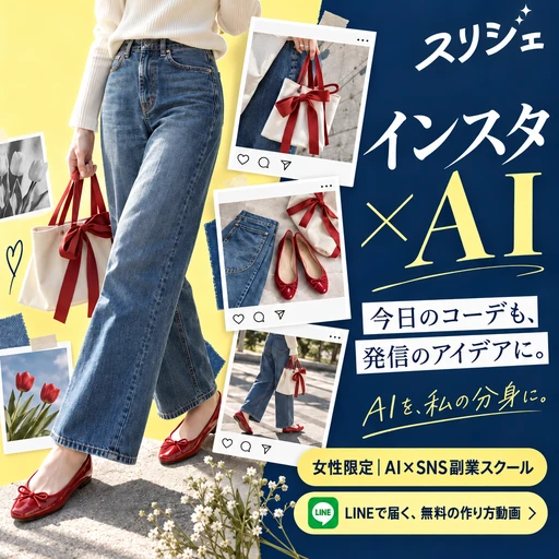 スリジェの広告バナー：今日のコーデも、発信のアイデアに。